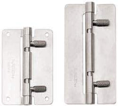 Sugatsune - 3-15/16" Long x 1-31/32" Wide x 1/16" Thick, Quick Release Hinge - Stainless Steel, Polished Finish - Eagle Tool & Supply