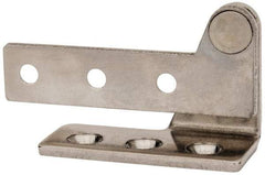 Sugatsune - 2-9/16" Long x 1-1/8" Wide x 1/8" Thick, Satin Finish Stainless Steel, Left Hand Overlay Pivot Hinge - 5/16" Pin Diam - Eagle Tool & Supply