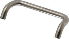 Sugatsune - 15/32" Handle Diam, Satin Finish Stainless Steel Drawer Pull - 1-31/32" Projection, 5-3/64" Center to Center, 5-1/2" Wide - Eagle Tool & Supply