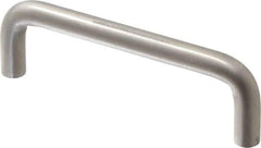 Sugatsune - 25/64" Handle Diam, Satin Finish Stainless Steel Drawer Pull - 1-3/8" Projection, 4" Center to Center, 316 Grade, 4-3/8" Wide - Eagle Tool & Supply