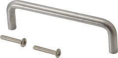 Sugatsune - 5/16" Handle Diam, Satin Finish Stainless Steel Drawer Pull - 1-11/32" Projection, 4" Center to Center, 316 Grade, 4-5/16" Wide - Eagle Tool & Supply