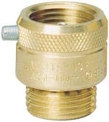 Watts - 3/4" Pipe, Brass, Coated Brass, Hose Connection Vacuum Breaker - Brass Seal, Stainless Steel Spring, FNPT x MNPT End Connections - Eagle Tool & Supply