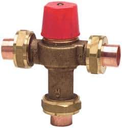 Watts - Union Thread End Connections, 1/2" Pipe, Temperature Control Valve - 150 Max Working psi - Eagle Tool & Supply