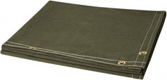 Steiner - 6' High x 10' Wide Canvas Welding Curtain - Olive, Grommet - Eagle Tool & Supply