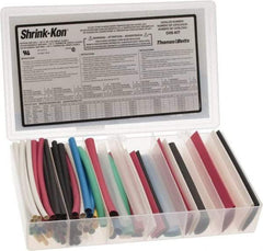 Thomas & Betts - 86 Piece, Multicolor, Heat Shrink Electrical Tubing Kit - 2:1 Shrink Ratio, Flame Retardant, Polyolefin - Eagle Tool & Supply