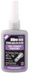 Vibra-Tite - 50 mL Bottle, Purple, Low Strength Liquid Threadlocker - Series 111, 24 hr Full Cure Time, Hand Tool Removal - Eagle Tool & Supply