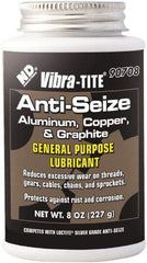 Vibra-Tite - 8 oz Can Anti-Seize Anti-Seize Lubricant - Aluminum/Copper/Graphite, -65 to 1,600°F, Silver Colored, Water Resistant - Eagle Tool & Supply