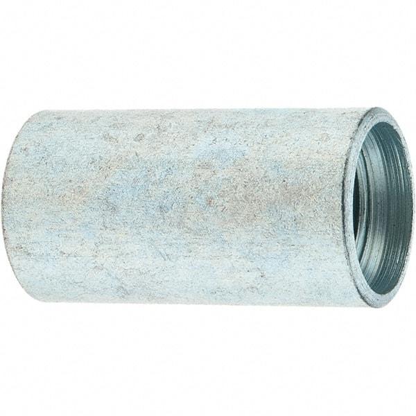 Made in USA - Class 300, 3/8" Galvanized Pipe Coupling - Threaded, Steel - Eagle Tool & Supply