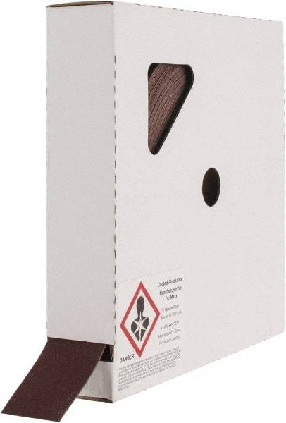 Tru-Maxx - 1-1/2" x 50 Yd 180 Grit Aluminum Oxide Cloth Roll - Very Fine Grade, J Weighted Backing - Eagle Tool & Supply