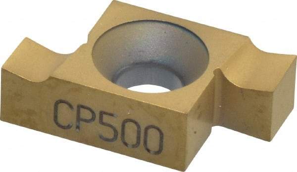 Seco - 10310ER FG Grade CP500, 0.103" Cutting Width Carbide Grooving Insert - 0.103" Max Depth of Cut, Right Hand, TiAlN/TiN Finish - Eagle Tool & Supply