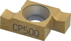 Seco - 10310ER FG Grade CP500, 0.103" Cutting Width Carbide Grooving Insert - 0.103" Max Depth of Cut, Right Hand, TiAlN/TiN Finish - Eagle Tool & Supply