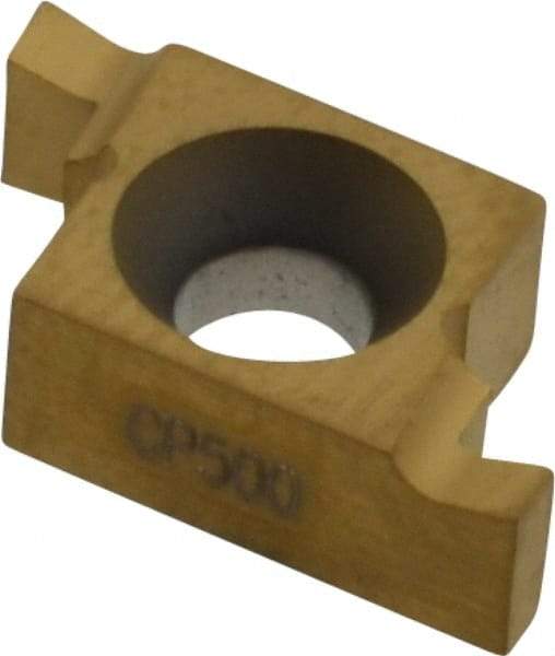Seco - 05610NR FG Grade CP500, 0.056" Cutting Width Carbide Grooving Insert - 0.056" Max Depth of Cut, Right Hand, TiAlN/TiN Finish - Eagle Tool & Supply