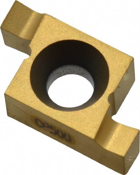 Seco - 08610NR FG Grade CP500, 0.086" Cutting Width Carbide Grooving Insert - 0.086" Max Depth of Cut, Right Hand, TiAlN/TiN Finish - Eagle Tool & Supply