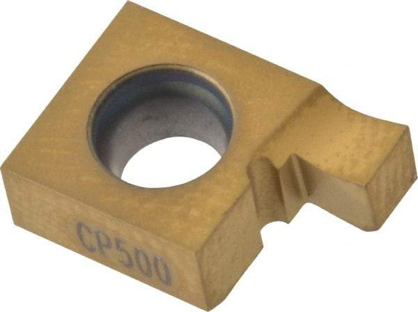 Seco - 0869NL FG Grade CP500, 0.086" Cutting Width Carbide Grooving Insert - 0.086" Max Depth of Cut, Left Hand, TiAlN/TiN Finish - Eagle Tool & Supply