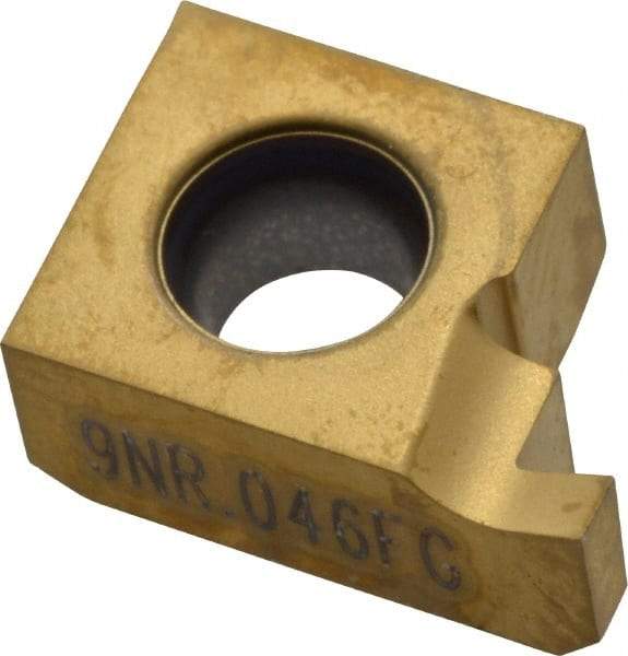 Seco - 0469NR FG Grade CP500, 0.046" Cutting Width Carbide Grooving Insert - 0.046" Max Depth of Cut, Right Hand, TiAlN/TiN Finish - Eagle Tool & Supply