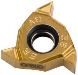 Seco - 16ER External Right Hand 48-8 Partial Profile 55° Laydown Threading Insert - Grade CP500, TiAlN/TiN Coated Carbide - Eagle Tool & Supply