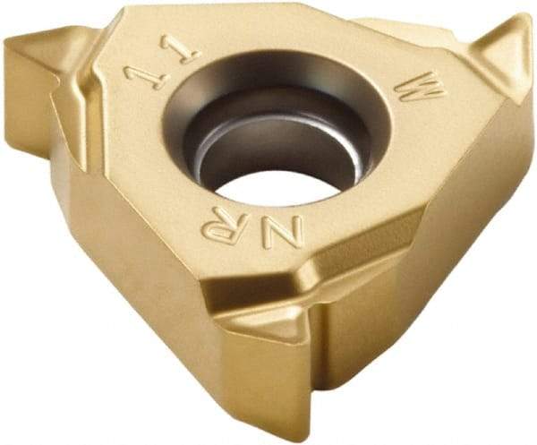 Seco - 11NR Internal Right Hand 14 Whitworth Laydown Threading Insert - Grade CP500, TiAlN/TiN Coated Carbide, 6.35mm Inscribed Circle - Eagle Tool & Supply
