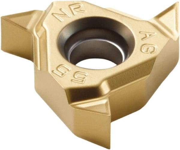 Seco - 16NR Internal Right Hand 14-8 Partial Profile 55° Laydown Threading Insert - Grade CP500, TiAlN/TiN Coated Carbide - Eagle Tool & Supply