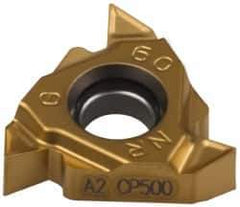 Seco - 16NR Internal Right Hand 14-8 Partial Profile 60° Laydown Threading Insert - Grade CP500, TiAlN/TiN Coated Carbide - Eagle Tool & Supply