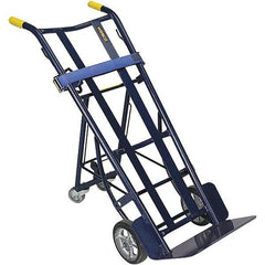 Wesco Industrial Products - 900 Lb Capacity 50-1/4" OAH Hand Truck - 10 x 16-1/2" Base Plate, Dual Handle, Steel, Mold-On Rubber Wheels - Eagle Tool & Supply