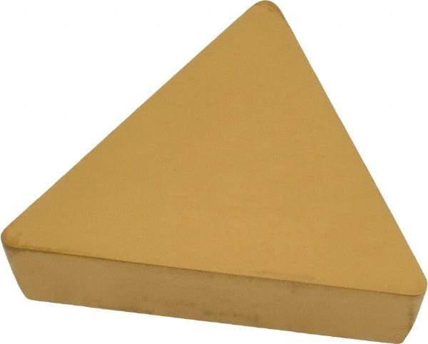 Interstate - TPU432 Grade TCN55 Carbide Turning Insert - TiC/TiN Finish, 60° Triangle, 1/2" Inscr Circle, 3/16" Thick, 1/32" Corner Radius - Eagle Tool & Supply