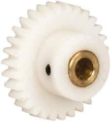 Made in USA - 32 Pitch, 15/16" Pitch Diam, 1" OD, 30 Tooth Spur Gear - 3/16" Face Width, 3/16" Bore Diam, 9/16" Hub Diam, 20° Pressure Angle, Acetal - Eagle Tool & Supply