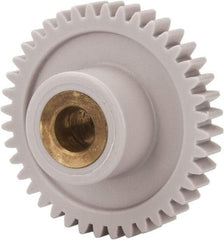 Made in USA - 32 Pitch, 1-1/4" Pitch Diam, 1-5/16" OD, 40 Tooth Spur Gear - 3/16" Face Width, 1/4" Bore Diam, 39/64" Hub Diam, 20° Pressure Angle, Acetal - Eagle Tool & Supply