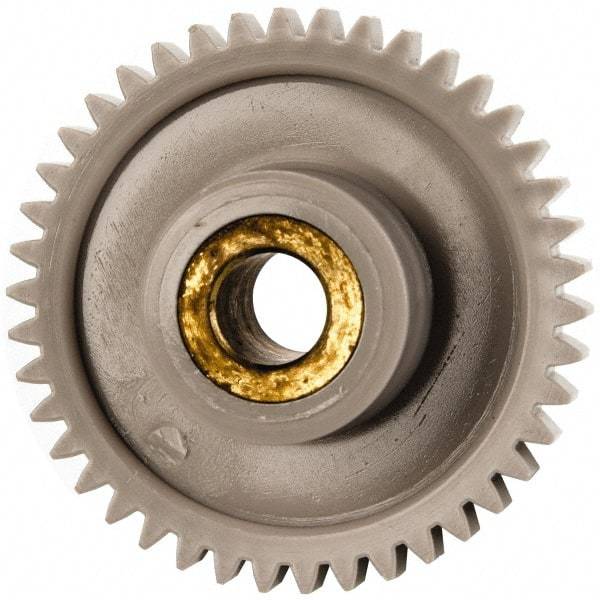 Made in USA - 32 Pitch, 1-5/16" Pitch Diam, 1-3/8" OD, 42 Tooth Spur Gear - 3/16" Face Width, 1/2" Bore Diam, 39/64" Hub Diam, 20° Pressure Angle, Acetal - Eagle Tool & Supply