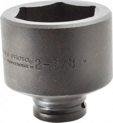 Proto - 3/4" Drive 2-3/8" Standard Impact Socket - 6 Points, 3-3/8" OAL - Eagle Tool & Supply