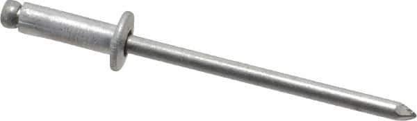 Marson - Button Head Aluminum Open End Blind Rivet - Aluminum Mandrel, 0.188" to 1/4" Grip, 1/4" Head Diam, 0.129" to 0.133" Hole Diam, 0.4" Length Under Head, 1/8" Body Diam - Eagle Tool & Supply