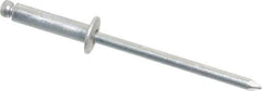 Marson - Button Head Aluminum Open End Blind Rivet - Aluminum Mandrel, 0.313" to 3/8" Grip, 1/4" Head Diam, 0.129" to 0.133" Hole Diam, 0.525" Length Under Head, 1/8" Body Diam - Eagle Tool & Supply