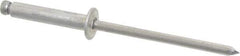 Marson - Button Head Aluminum Open End Blind Rivet - Aluminum Mandrel, 0.376" to 1/2" Grip, 1/4" Head Diam, 0.129" to 0.133" Hole Diam, 0.65" Length Under Head, 1/8" Body Diam - Eagle Tool & Supply