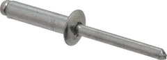 Marson - Button Head Aluminum Open End Blind Rivet - Aluminum Mandrel, 0.626" to 3/4" Grip, 1/2" Head Diam, 0.257" to 0.261" Hole Diam, 1" Length Under Head, 1/4" Body Diam - Eagle Tool & Supply