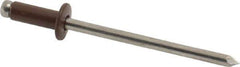 Marson - Button Head Aluminum Open End Blind Rivet - Aluminum Mandrel, 0.126" to 0.187" Grip, 1/4" Head Diam, 0.129" to 0.133" Hole Diam, 0.337" Length Under Head, 1/8" Body Diam - Eagle Tool & Supply