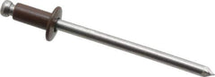 Marson - Button Head Aluminum Open End Blind Rivet - Aluminum Mandrel, 0.063" to 1/8" Grip, 1/4" Head Diam, 0.129" to 0.133" Hole Diam, 0.275" Length Under Head, 1/8" Body Diam - Eagle Tool & Supply