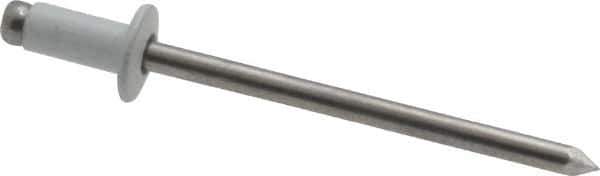 Marson - Button Head Aluminum Open End Blind Rivet - Aluminum Mandrel, 0.063" to 1/8" Grip, 1/4" Head Diam, 0.129" to 0.133" Hole Diam, 0.275" Length Under Head, 1/8" Body Diam - Eagle Tool & Supply