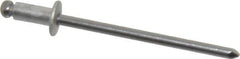 Marson - Button Head Aluminum Open End Blind Rivet - Steel Mandrel, 1/32" to 1/8" Grip, 1/4" Head Diam, 0.129" to 0.133" Hole Diam, 0.275" Length Under Head, 1/8" Body Diam - Eagle Tool & Supply