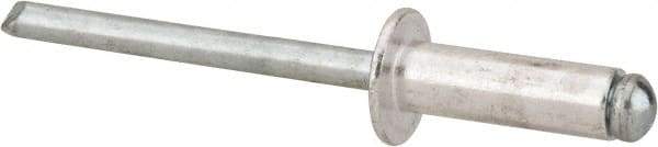 Marson - Button Head Aluminum Open End Blind Rivet - Steel Mandrel, 5/16" to 3/8" Grip, 3/8" Head Diam, 0.192" to 0.196" Hole Diam, 0.575" Length Under Head, 3/16" Body Diam - Eagle Tool & Supply