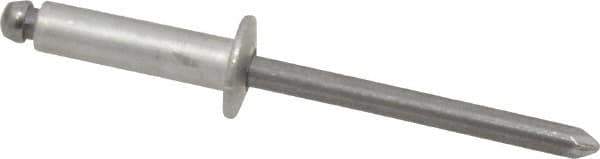 Marson - Button Head Aluminum Open End Blind Rivet - Steel Mandrel, 0.376" to 1/2" Grip, 3/8" Head Diam, 0.192" to 0.196" Hole Diam, 0.7" Length Under Head, 3/16" Body Diam - Eagle Tool & Supply