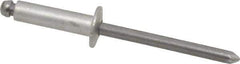 Marson - Button Head Aluminum Open End Blind Rivet - Steel Mandrel, 0.376" to 1/2" Grip, 3/8" Head Diam, 0.192" to 0.196" Hole Diam, 0.7" Length Under Head, 3/16" Body Diam - Eagle Tool & Supply