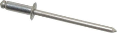 Marson - Button Head Stainless Steel Open End Blind Rivet - Stainless Steel Mandrel, 3/16" to 1/4" Grip, 1/4" Head Diam, 0.129" to 0.133" Hole Diam, 0.4" Length Under Head, 1/8" Body Diam - Eagle Tool & Supply