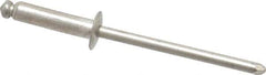 Marson - Button Head Stainless Steel Open End Blind Rivet - Stainless Steel Mandrel, 5/16" to 3/8" Grip, 1/4" Head Diam, 0.129" to 0.133" Hole Diam, 0.525" Length Under Head, 1/8" Body Diam - Eagle Tool & Supply