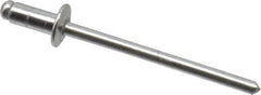 Marson - Button Head Aluminum Open End Blind Rivet - Aluminum Mandrel, 1/32" to 1/8" Grip, 1/4" Head Diam, 0.129" to 0.133" Hole Diam, 0.275" Length Under Head, 1/8" Body Diam - Eagle Tool & Supply