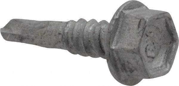 Buildex - #10, Hex Washer Head, Hex Drive, 3/4" Length Under Head, #1 Point, Self Drilling Screw - Steel - Eagle Tool & Supply