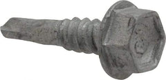 Buildex - #10, Hex Washer Head, Hex Drive, 3/4" Length Under Head, #1 Point, Self Drilling Screw - Steel - Eagle Tool & Supply