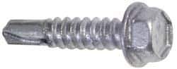 Buildex - #12, Hex Washer Head, Hex Drive, 1-1/2" Length Under Head, #2 Point, Self Drilling Screw - Steel - Eagle Tool & Supply