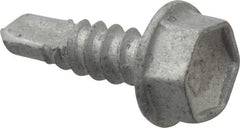 Buildex - #10, Hex Washer Head, Hex Drive, 5/8" Length Under Head, #3 Point, Self Drilling Screw - Steel - Eagle Tool & Supply