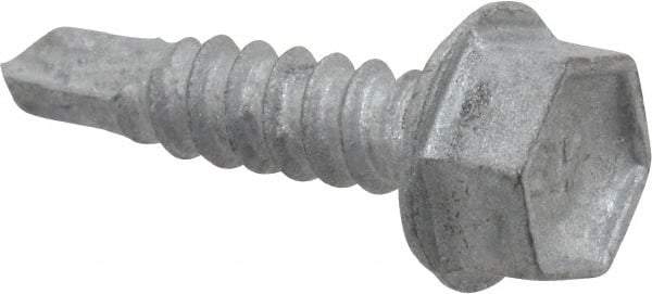 Buildex - #10, Hex Washer Head, Hex Drive, 3/4" Length Under Head, #3 Point, Self Drilling Screw - Steel - Eagle Tool & Supply