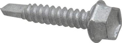 Buildex - #10, Hex Washer Head, Hex Drive, 1" Length Under Head, #3 Point, Self Drilling Screw - Steel - Eagle Tool & Supply