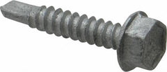 Buildex - #10, Hex Washer Head, Hex Drive, 1" Length Under Head, #3 Point, Self Drilling Screw - Steel - Eagle Tool & Supply
